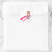 PEBBLES™ on Pink Rainbow ラウンドシール (バッグ)