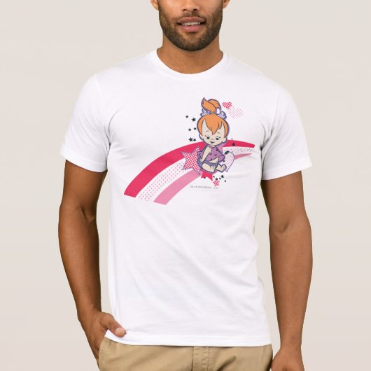 PEBBLES™ on Pink Rainbow Tシャツ (正面)