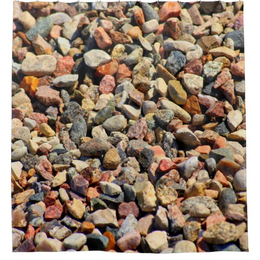 Pebbles Rocksカラフルテクスチャ シャワーカーテン (正面)