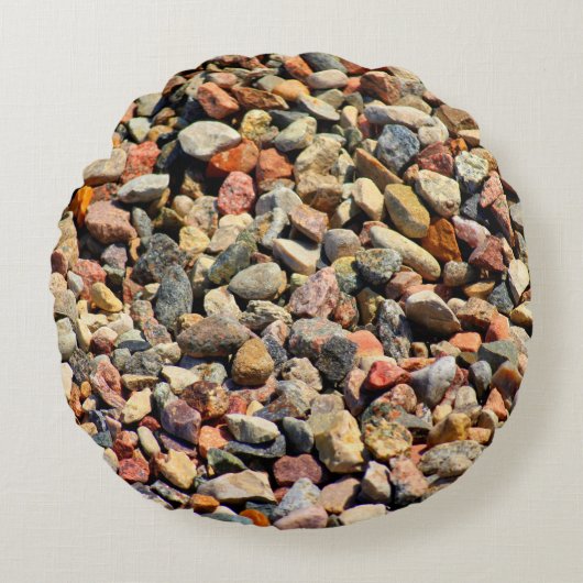 Pebbles Rocksカラフルテクスチャ ラウンドクッション (正面)