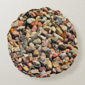 Pebbles Rocksカラフルテクスチャ ラウンドクッション (裏面)