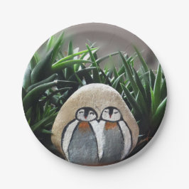 Pebguins Stone Plantフォト紙プレート7 in ペーパープレート