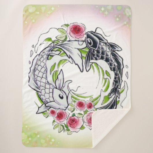  peces con rosas シェルパブランケット (正面)