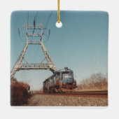 PECO送電線の下のコンレール機関車 セラミックオーナメント (裏面)