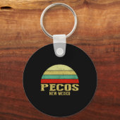 Pecos New Mexico Vintage Retro Sunset _1  キーホルダー (正面)