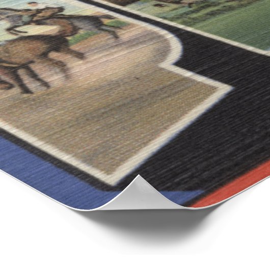 Pecos、TexasLarge Letter ScenesPecos、TX ポスター (角)