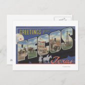 Pecos、TexasLarge Letter ScenesPecos、TX ポストカード (正面/裏面)