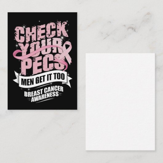 Pecs男性乳がん認識度の確認 ノートカード (正面/裏面)