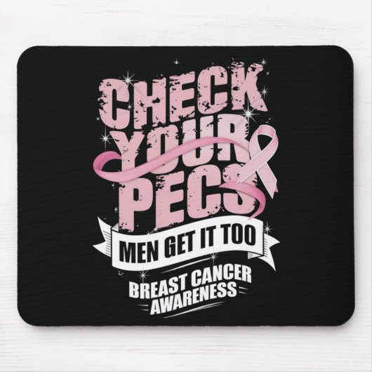 Pecs男性乳がん認識度の確認 マウスパッド (正面)
