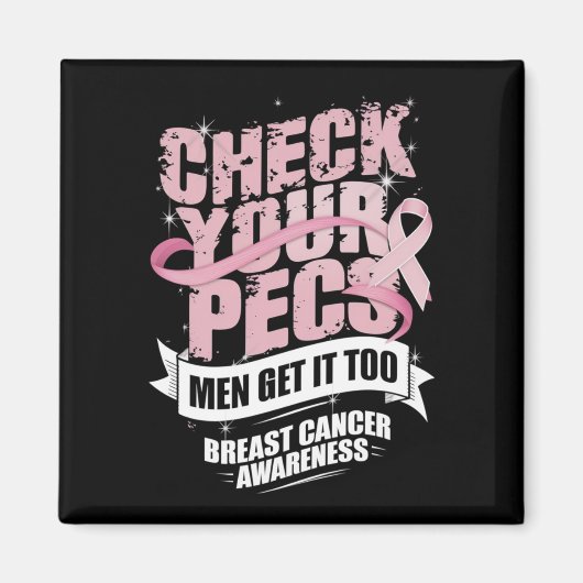 Pecs男性乳がん認識度の確認 マグネット (正面)