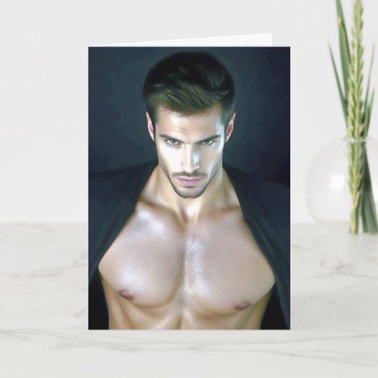 Pectoral Perfection Hot Guy Greetings Card カード (正面)