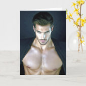 Pectoral Perfection Hot Guy Greetings Card カード (黄色い花)