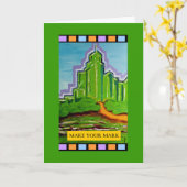 PedagogyGreetingsカード: ケシを通して カード (黄色い花)