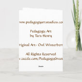 PedagogyGreetings: フクロウのWinterberry カード (裏面)