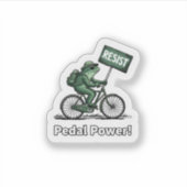 : Pedal Power! Resist Frog Sticker シール (正面)