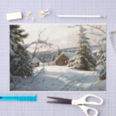 Peder Mork Monstedによる日に照らされた冬の風景 薄葉紙 (クラフト)