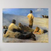 Peder Severin Kroyerによるスケーゲンの海辺の漁師 ポスター (正面)