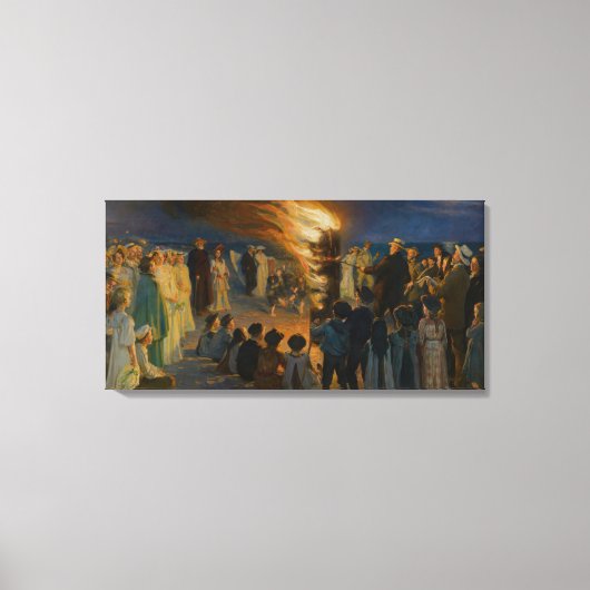 Peder Severin Kroyer - 夏至祭の焚き火 キャンバスプリント (正面)