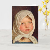 Peder Severin Kroyer -小さな女の子from Hornbaek カード (黄色い花)
