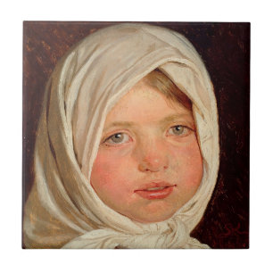 Peder Severin Kroyer -小さな女の子from Hornbaek タイル