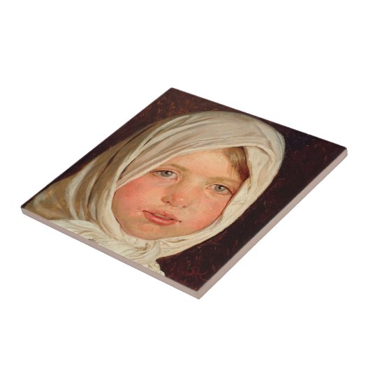 Peder Severin Kroyer -小さな女の子from Hornbaek タイル (側面)