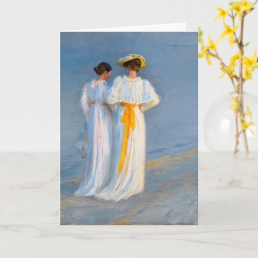 Peder Severin Kroyer - Anna Ancher & Marie Kroyer カード (黄色い花)