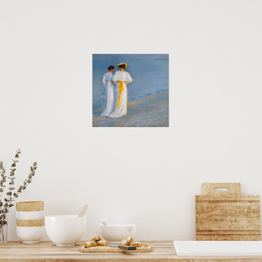 Peder Severin Kroyer - Anna Ancher & Marie Kroyer ポスター (キッチン)