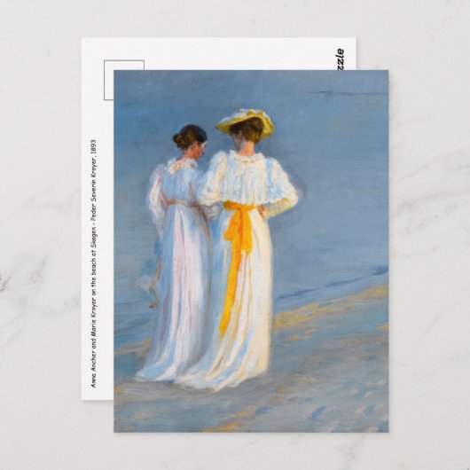 Peder Severin Kroyer - Anna Ancher & Marie Kroyer ポストカード (正面/裏面)