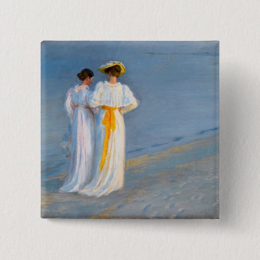Peder Severin Kroyer - Anna Ancher & Marie Kroyer 缶バッジ (正面)