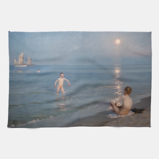 Peder Severin Kroyer - Boys Bathing at Skagen キッチンタオル (横)