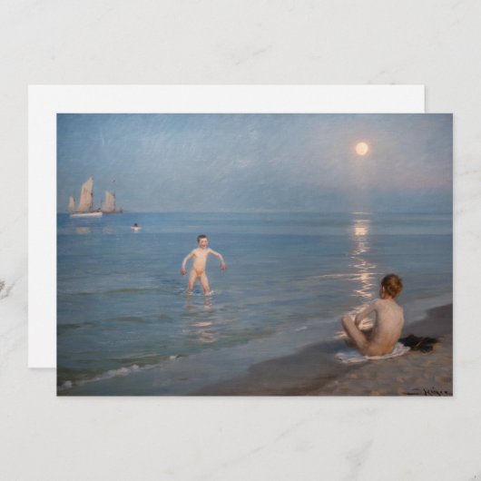 Peder Severin Kroyer - Boys Bathing at Skagen 招待状 (正面/裏面)
