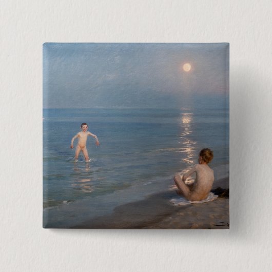 Peder Severin Kroyer - Boys Bathing at Skagen 缶バッジ (正面)