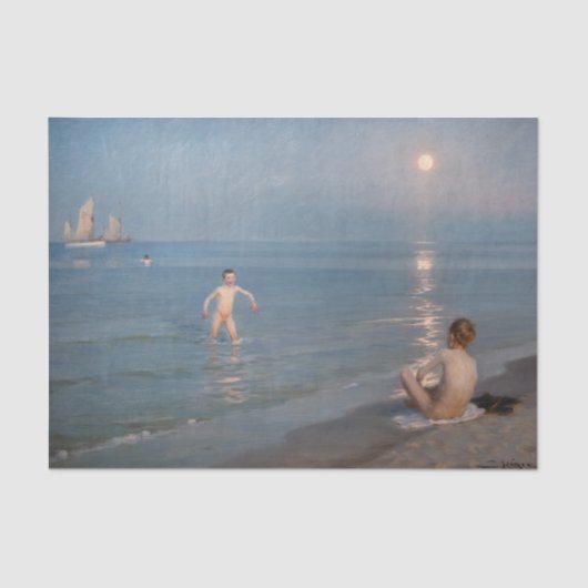 Peder Severin Kroyer - Boys Bathing at Skagen 薄葉紙 (正面)