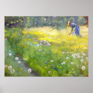 Peder Severin Kroyer - Marie Kroyer in the Garden ポスター