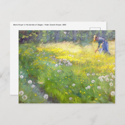 Peder Severin Kroyer - Marie Kroyer in the Garden ポストカード (正面/裏面)