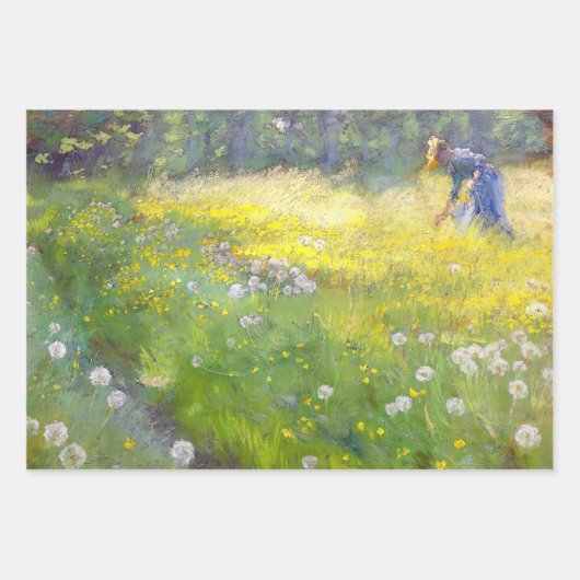 Peder Severin Kroyer - Marie Kroyer in the Garden ラッピングペーパーシート (正面)