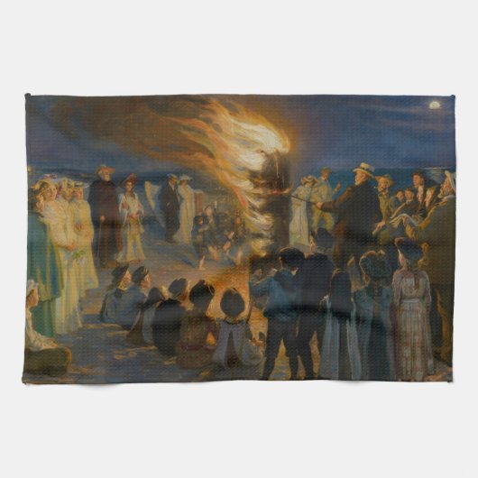 Peder Severin Kroyer - Midsummer's Eve Bonfire キッチンタオル (横)