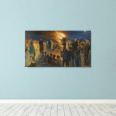 Peder Severin Kroyer - Midsummer's Eve Bonfire キャンバスプリント (インサイチュ (ウッドフロア))