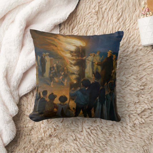 Peder Severin Kroyer - Midsummer's Eve Bonfire クッション (ブランケット)