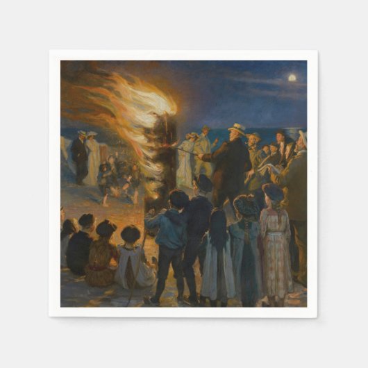 Peder Severin Kroyer - Midsummer's Eve Bonfire スタンダードカクテルナプキン (正面)