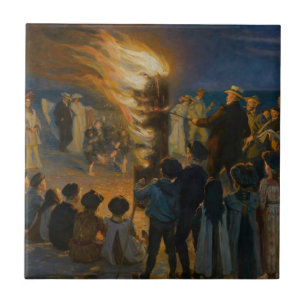 Peder Severin Kroyer - Midsummer's Eve Bonfire タイル