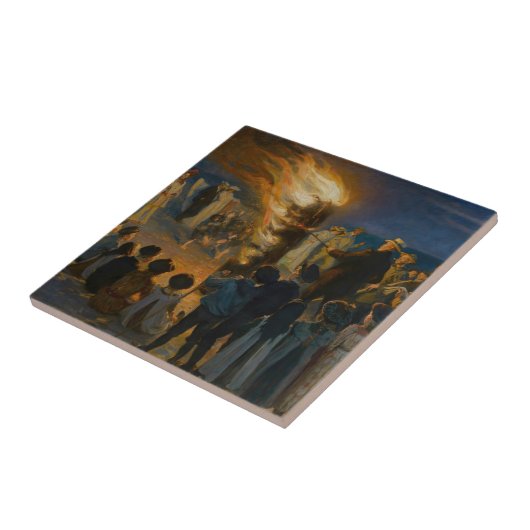 Peder Severin Kroyer - Midsummer's Eve Bonfire タイル (側面)