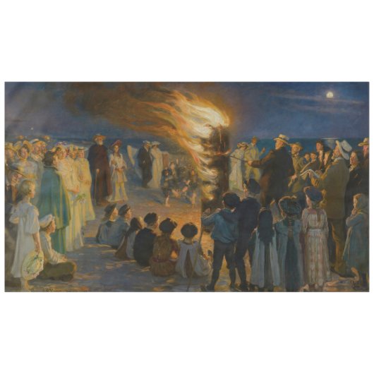 Peder Severin Kroyer - Midsummer's Eve Bonfire テーブルクロス (正面(横))