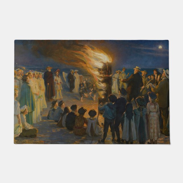 Peder Severin Kroyer - Midsummer's Eve Bonfire ドアマット (正面)