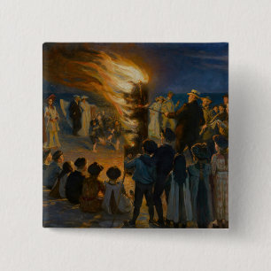 Peder Severin Kroyer - Midsummer's Eve Bonfire 缶バッジ