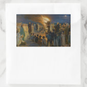 Peder Severin Kroyer - Midsummer's Eve Bonfire 長方形シール (バッグ)