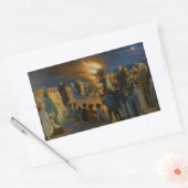 Peder Severin Kroyer - Midsummer's Eve Bonfire 長方形シール (封筒)