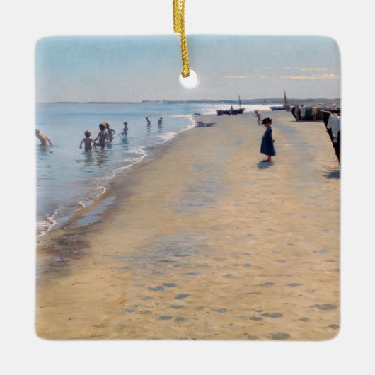 Peder Severin Kroyer - Summer Day at Skagenビーチ セラミックオーナメント (正面)