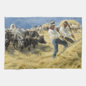 Peder Severin Kroyer - Threshing in the Abruzzi キッチンタオル (横)