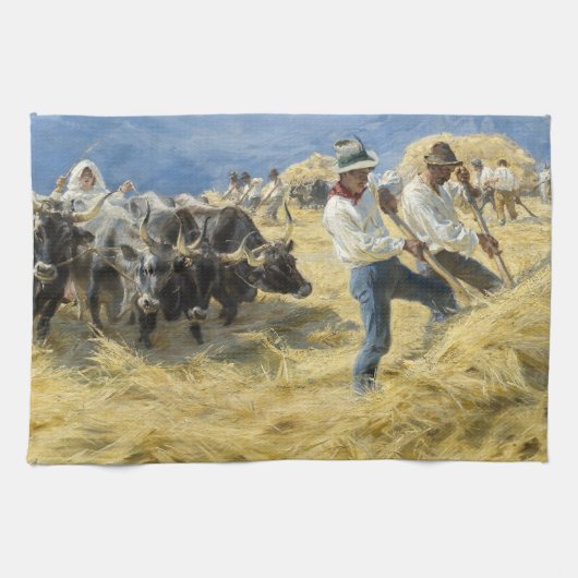 Peder Severin Kroyer - Threshing in the Abruzzi キッチンタオル (横)